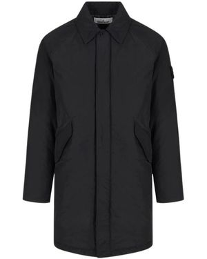 Stone Island Single-Breasted Coats - Black