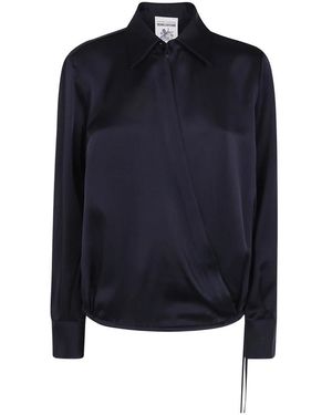 Semicouture Overhemden ,Zwart ,Blouses - Blauw
