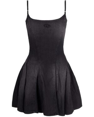 DIESEL Short Denim Dress With Adjustable Straps - Black