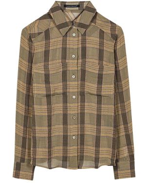 Luisa Cerano Overhemden ,Veelkleurig ,Katoen The Fancy Check Blouse - Groen