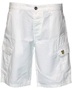 Lyle & Scott Korte Broeken ,Wit ,Katoen Cargo Bermuda Shorts