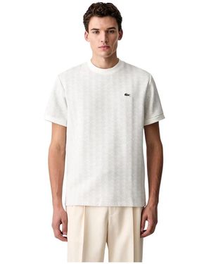Lacoste Monogram Jacquard T-Shirt - Wit