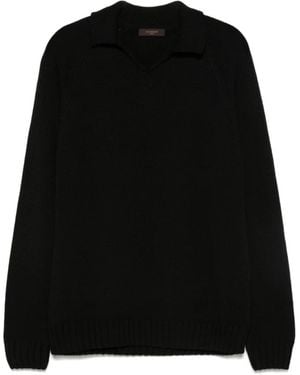 Zanone V-Neck Knitwear - Negro