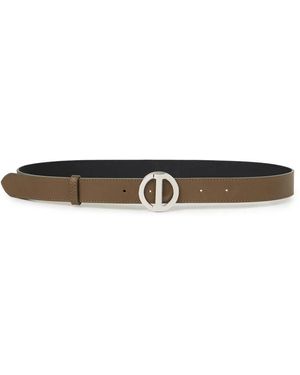 Iceberg Fluwelen Leren Riem Met Monogramgesp - Bruin