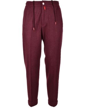 Kiton Slim-Fit Trousers - Red