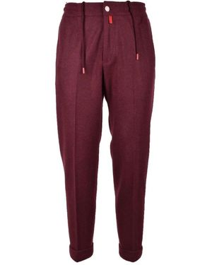Kiton Slim-Fit Trousers - Red