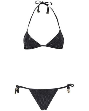 Balmain Bikini negro metálico - corte regular
