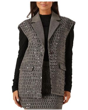 Aaiko Jassen ,Grijs ,Polyester Elegante Bruine Blazer Voor Vrouwen - Zwart