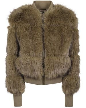 Patrizia Pepe Faux Fur &Amp; Shearling Jassen - Groen