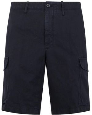 Slowear Regular Fit Cargo Bermuda Shorts - Blau
