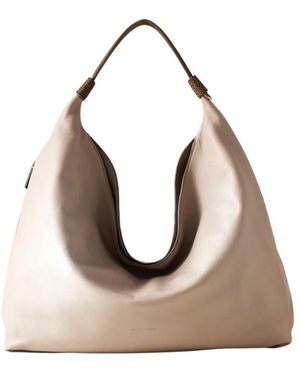 Borbonese Tassen ,Leer Plie Hobo Bag Medium - Naturel
