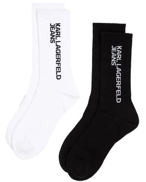 KARL LAGERFELD Essential Logo Sokken 2-Pack - Zwart