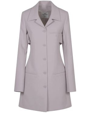 Courreges Single-Breasted Coats - Purple