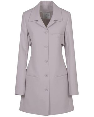 Courreges Single-Breasted Coats - Purple