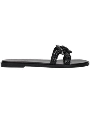 Versace Flat Sandals - Black