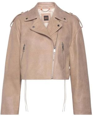 BOSS Leather Jackets - Neutro