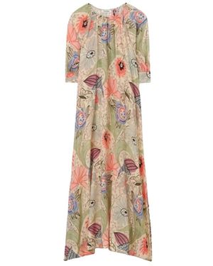 Rodebjer Kleedjes ,Veelkleurig ,Windy Ducharne Maxi Jurk - Naturel