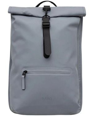 Rains Tassen ,Grijs ,Polyester Rolltop Rucksack W3 - Blauw