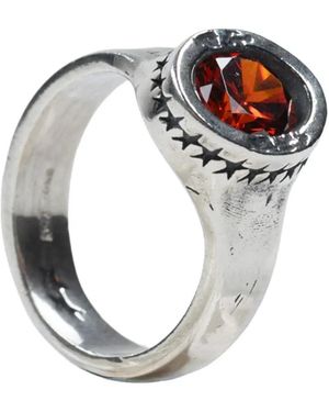 Twojeys Icon Link Ruby Ring - Mettallic