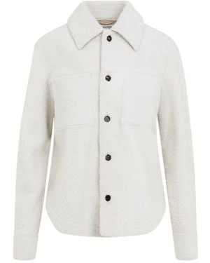 Bottega Veneta Witte Shearling Jas Aw24