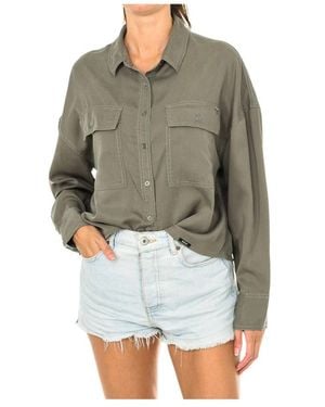 Superdry Hemdbluse Mit Knopfleiste - Grün
