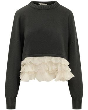 Alberta Ferretti Round-Neck Knitwear - Negro