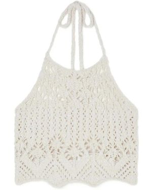 Alanui Lagoon Romance Crochet Top - Wit