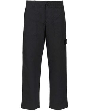Stone Island Straight Trousers - Black
