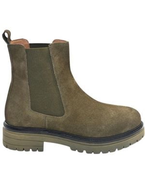 Emanuélle Vee Wildleder Militärstil Stiefel - Grün