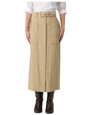 Alberta Ferretti Leinen-Viskose-Stretchrock - Natur