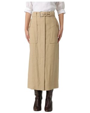 Alberta Ferretti Midi Skirts - Natural
