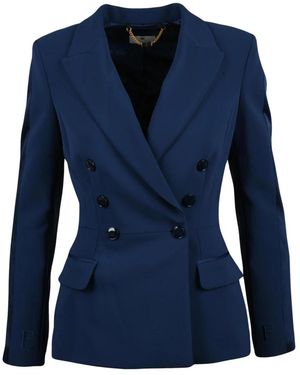 Elisabetta Franchi Jassen ,Blauw ,Polyester Dubbelrijige Jas