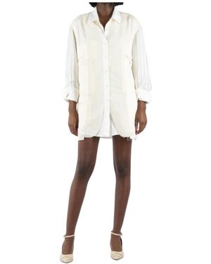 Maison Margiela Ecru Mohair Wollen Jas - Wit