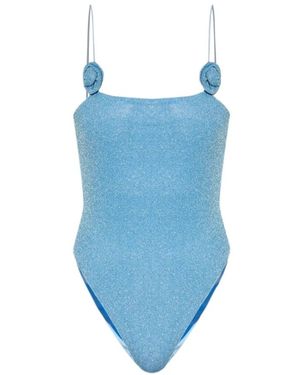 Oséree Blaues Metallic-Bikini-Badeanzug