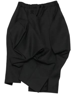 Comme des Garçons Drapierter Asymmetrischer Midirock - Schwarz