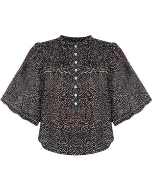 Isabel Marant Overhemden ,Zwart ,Katoen Douna Top