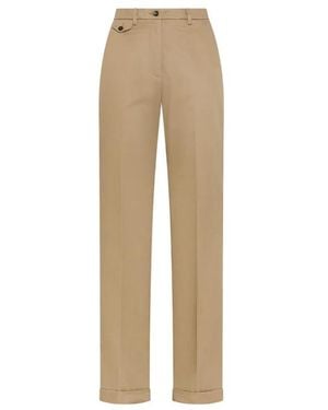 Seventy Lange Rechte Broek Met Gesp - Naturel