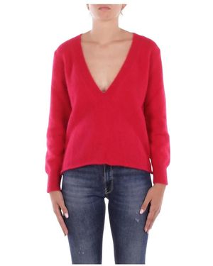 SOLOTRE Truien & Vesten ,Rood ,Wol V-Hals Truien