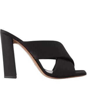 Paris Texas Heeled Mules - Black