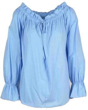 L'Autre Chose Overhemden ,Blauw ,Katoen Katoenen Blouse