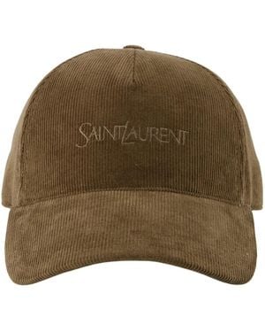 Saint Laurent Corduroy Cap - Groen