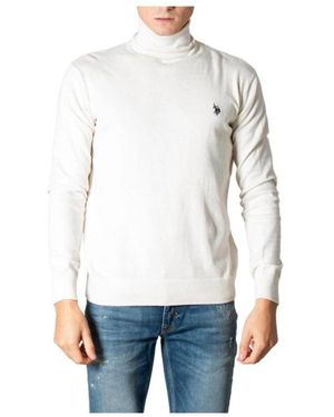 U.S. POLO ASSN. Klassischer Rollkragenpullover Weiße Strickware