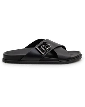 Dolce & Gabbana Kalfsleren Sandaal - Zwart