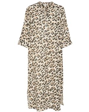 Cream Midi Dresses - Neutro