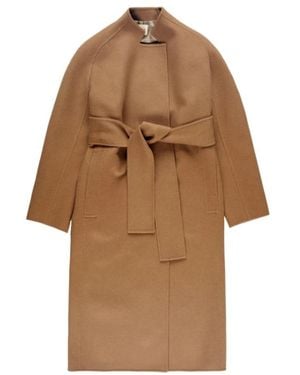 KHAITE Belted Coats - Marrone