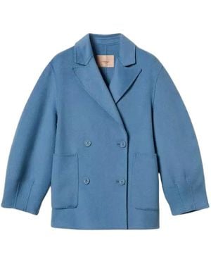 Twinset Jassen ,Blauw ,Wol Caban