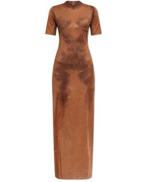 Acne Studios Kleid Mit Samt-Finish - Braun