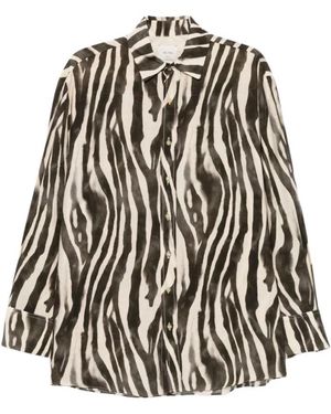 Alysi Zebra Print Shirt - Zwart