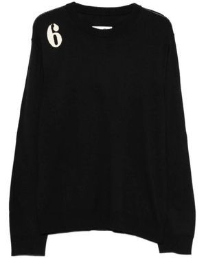 MM6 by Maison Margiela Round-Neck Knitwear - Black