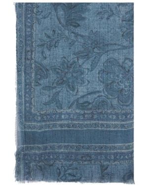 Elena Miro Bedruckter Modal-Schal - Blau